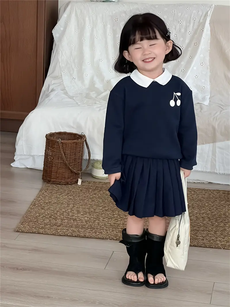 Girls Hoodie 2025 Autumn New Children's Clothing Korean Style Girls' Baby Fashion Color Lapel Long-sleeved Hoodie Casual Simple