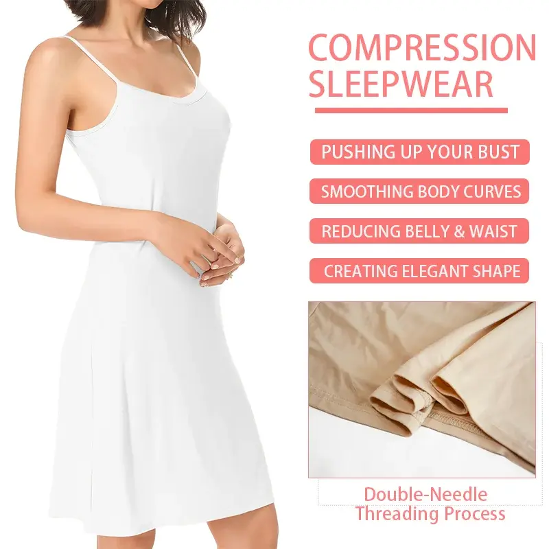 Women Elegant Dress Solid Sling Dress Compression Sleeveless Underwear Slip Sexy Backless Pajamas Breathable Sleepwear Lingerie