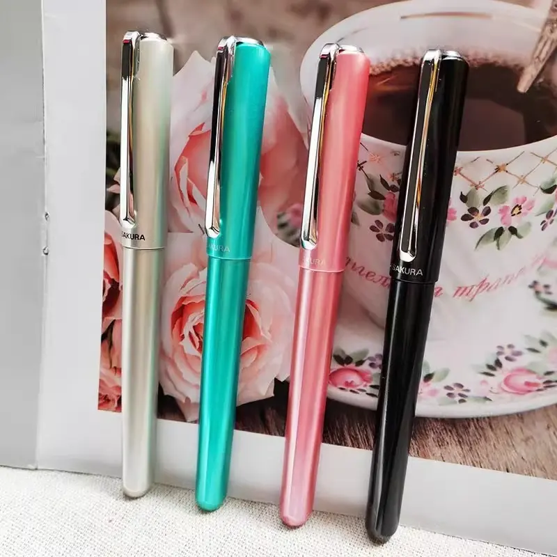 Japanese SAKURA Student Fountain Pens 0.5mm Calligraphy Pen Refillable with Ink Cartridge Cute Japanese Stationery Small Gift