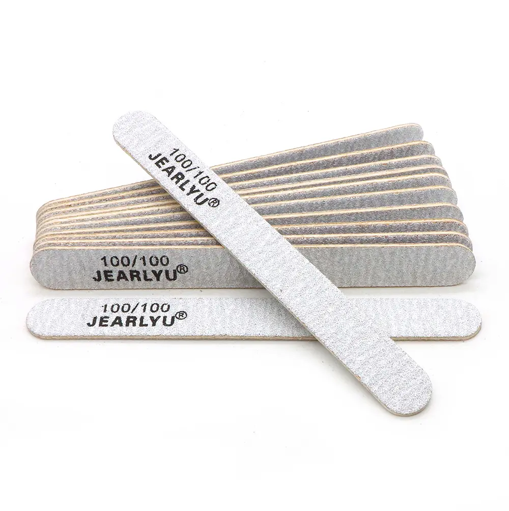 10/50/100pcs Set 13cm Straight Wooden Files Grey Natural Emery Boards Salon Sanding Sticks 100/100 Grit Nail Gel Polish Files