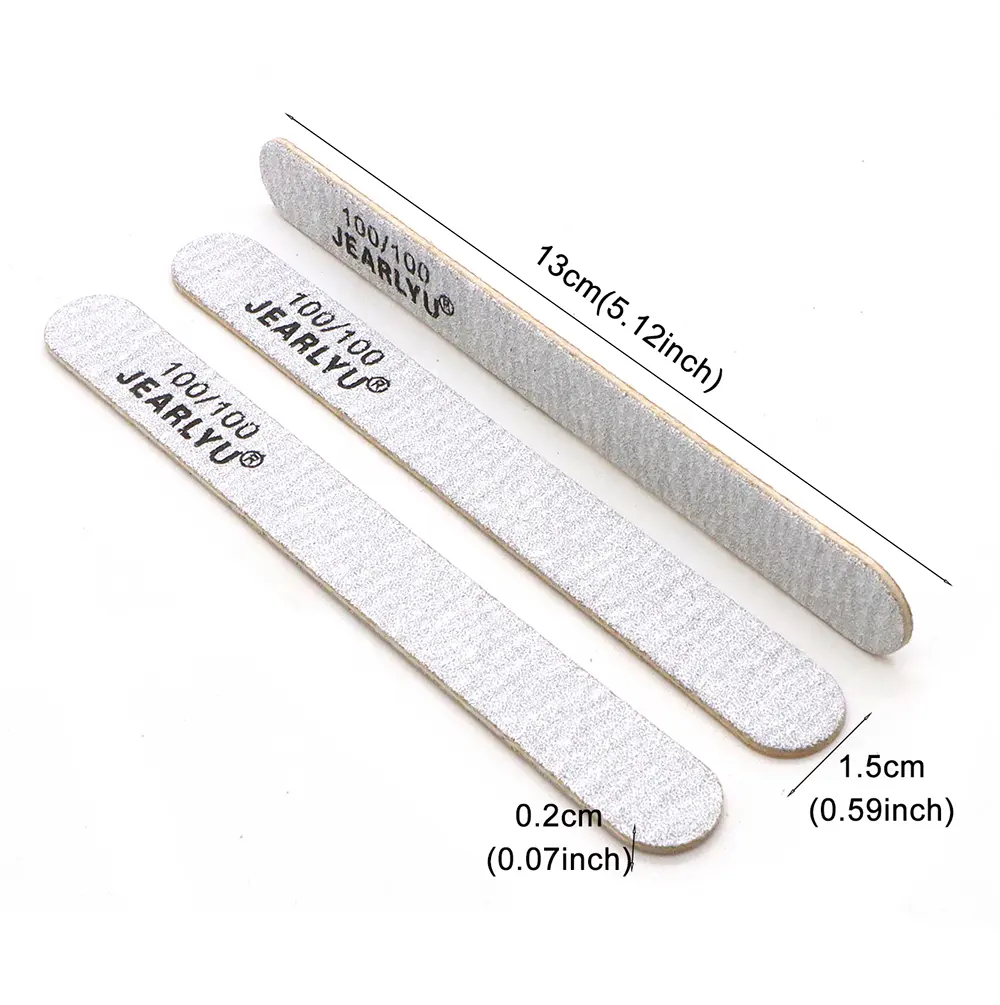 10/50/100pcs Set 13cm Straight Wooden Files Grey Natural Emery Boards Salon Sanding Sticks 100/100 Grit Nail Gel Polish Files