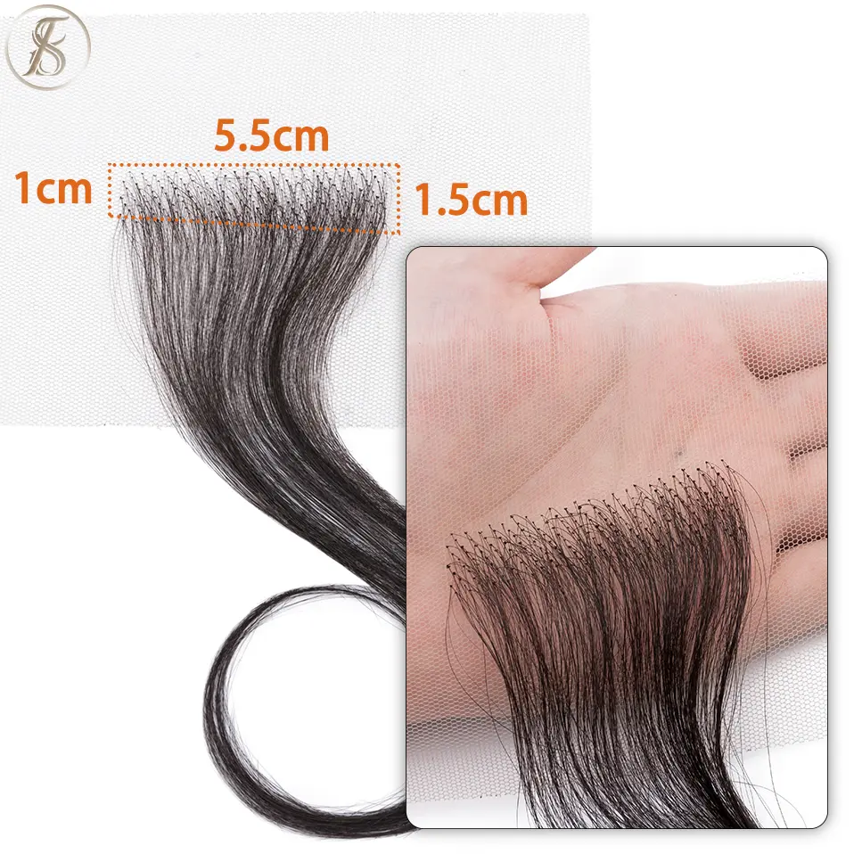 TESS 10Inch Women Topper Temple Hair Loss Hair Hand Hook Lace Single Knot 4g Natural Human Hair Replacement Invisible Hairpiece
