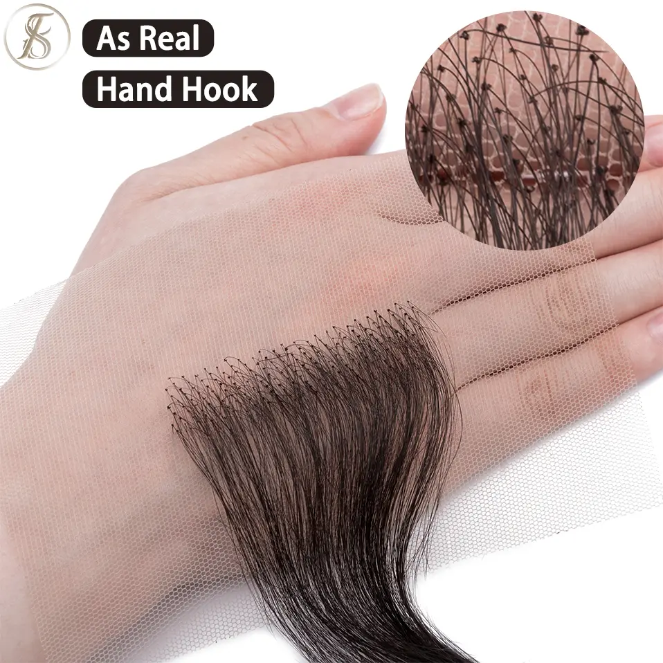 TESS 10Inch Women Topper Temple Hair Loss Hair Hand Hook Lace Single Knot 4g Natural Human Hair Replacement Invisible Hairpiece