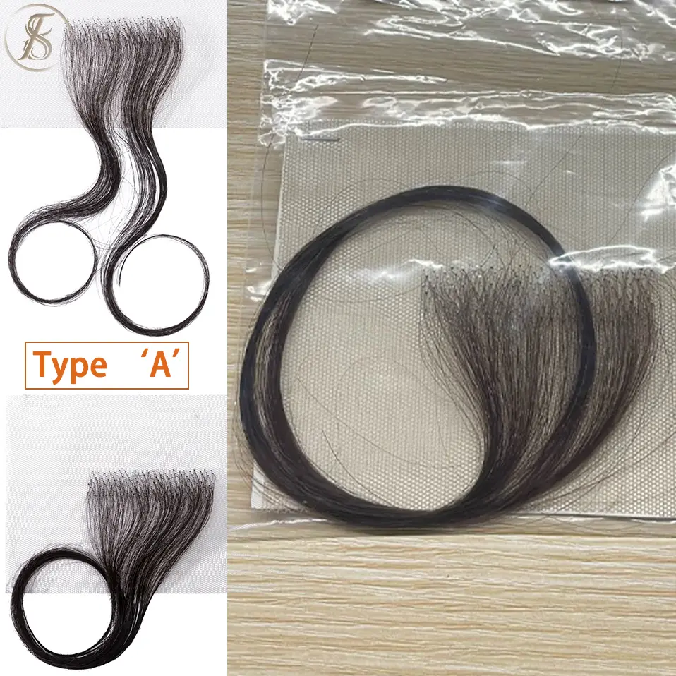 TESS 10Inch Women Topper Temple Hair Loss Hair Hand Hook Lace Single Knot 4g Natural Human Hair Replacement Invisible Hairpiece