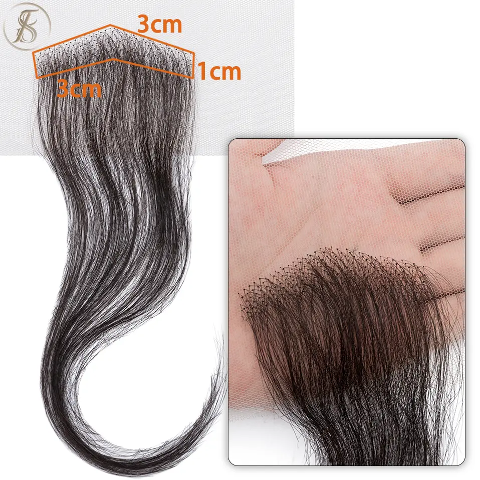 TESS 10Inch Women Topper Temple Hair Loss Hair Hand Hook Lace Single Knot 4g Natural Human Hair Replacement Invisible Hairpiece