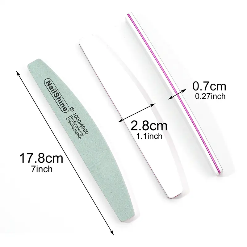 2/5pcs Pack Half Moon Nail Buffer File Block Sponge UV Gel Polish Shiner Professional Sanding Buffing Finger Manicure Product