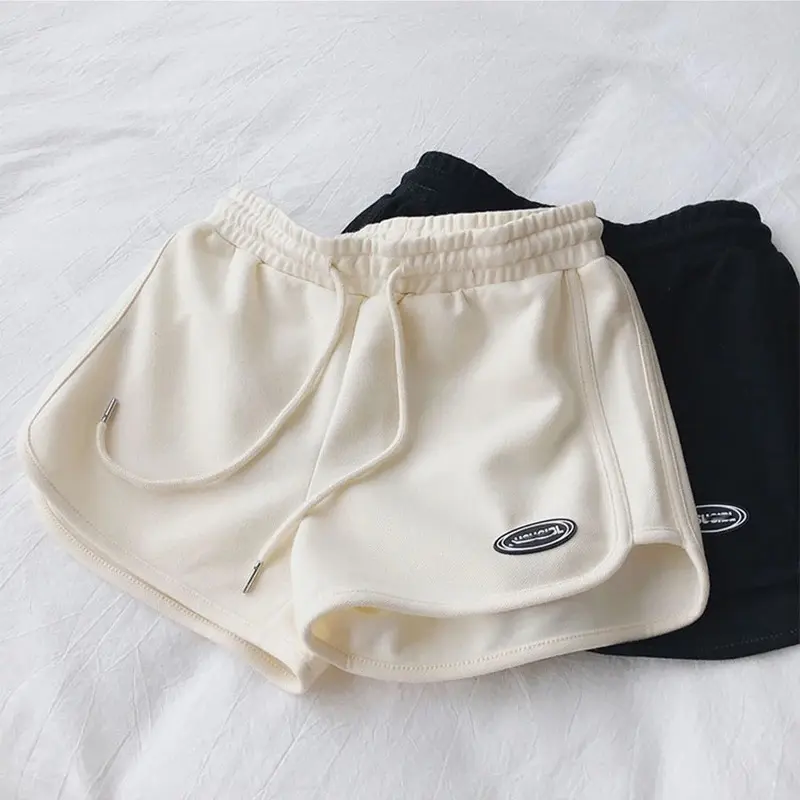 Women Casual Drawstring Sports Shorts Summer Thin High Waist Yoga A-line Shorts Loose Women Running Straight Trousers