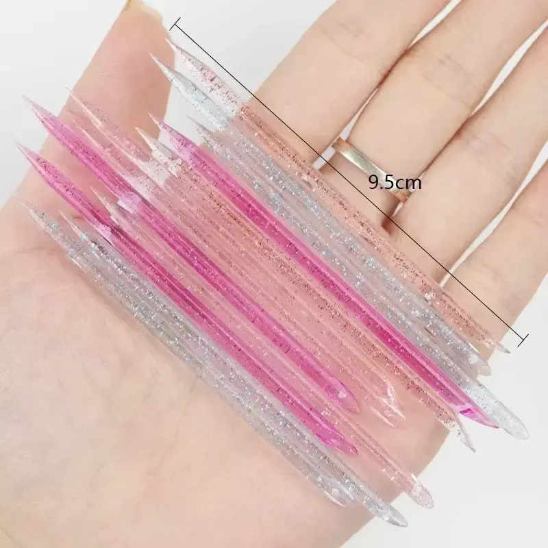 50/100 Pieces Reusable Double-head Crystal Cuticle Pusher Cuticle Removal Tool Orange Wood Nails Pedicure Care Drill Stick Tools