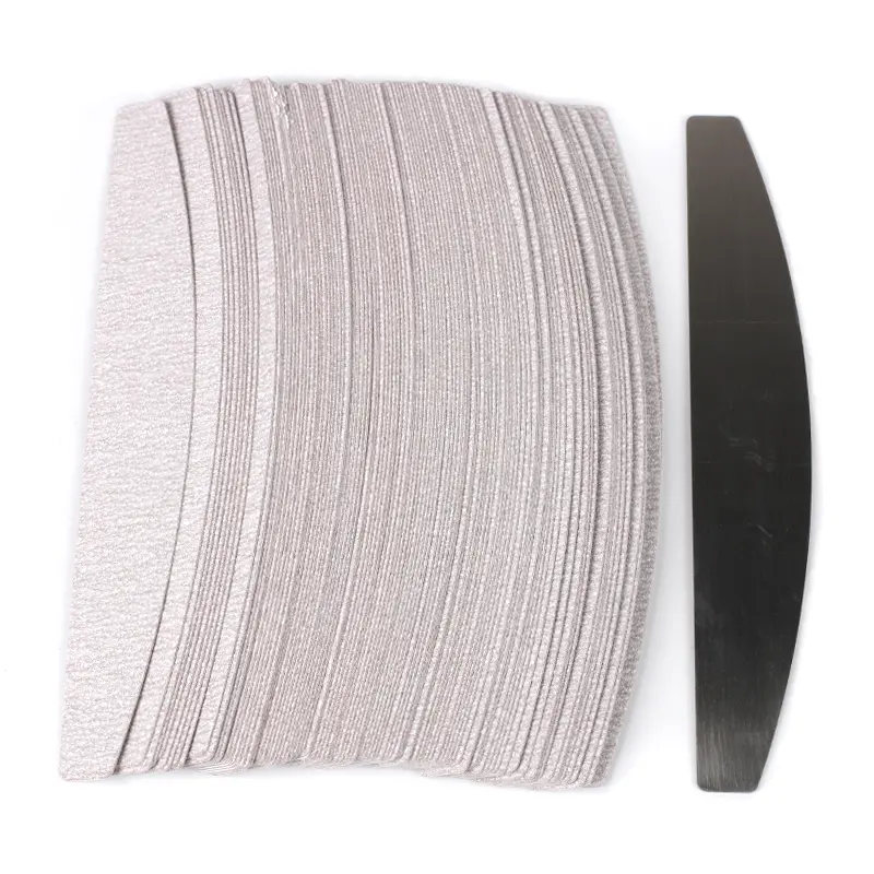 100Pcs Replacement  SandPaper Nail File With Metal Handle Removable  Buffer 100/180 Double-sided Strips Manicure Nail Art Files