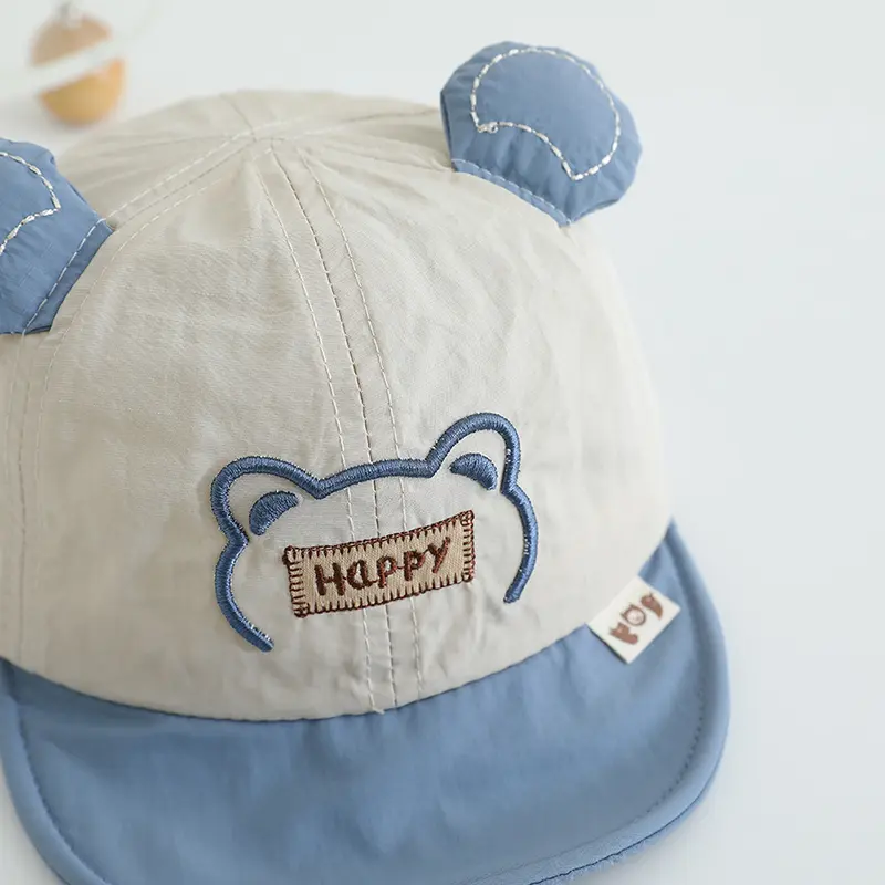 Cartoon Bear Baby Baseball Hat Summer Quick Drying Toddler Sun Cap Adjustable Soft Brim Kids Boy Girl Sun Hats