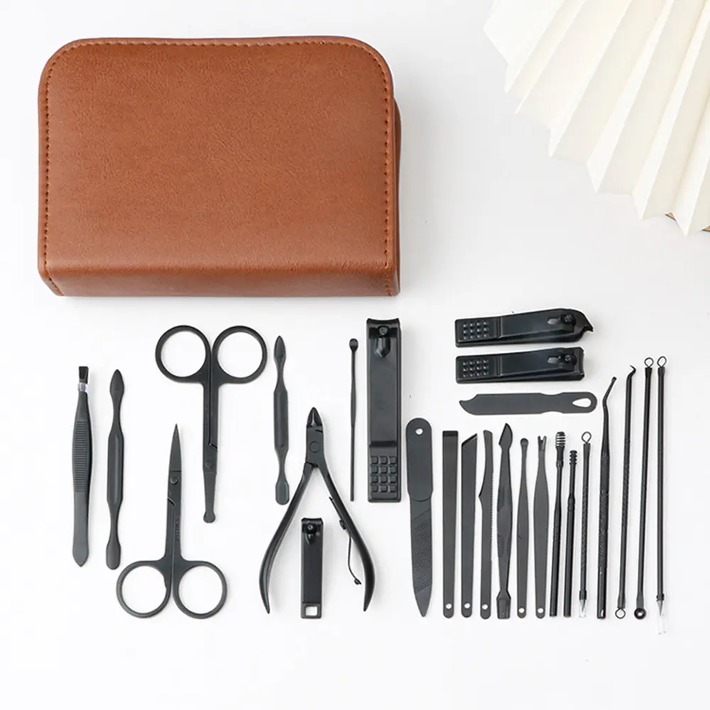 Manicure Set Professional Nail Clipper Kit-26 Pieces Stainless Steel Manicure Kit,nail Care Tools with Luxurious Travel Case