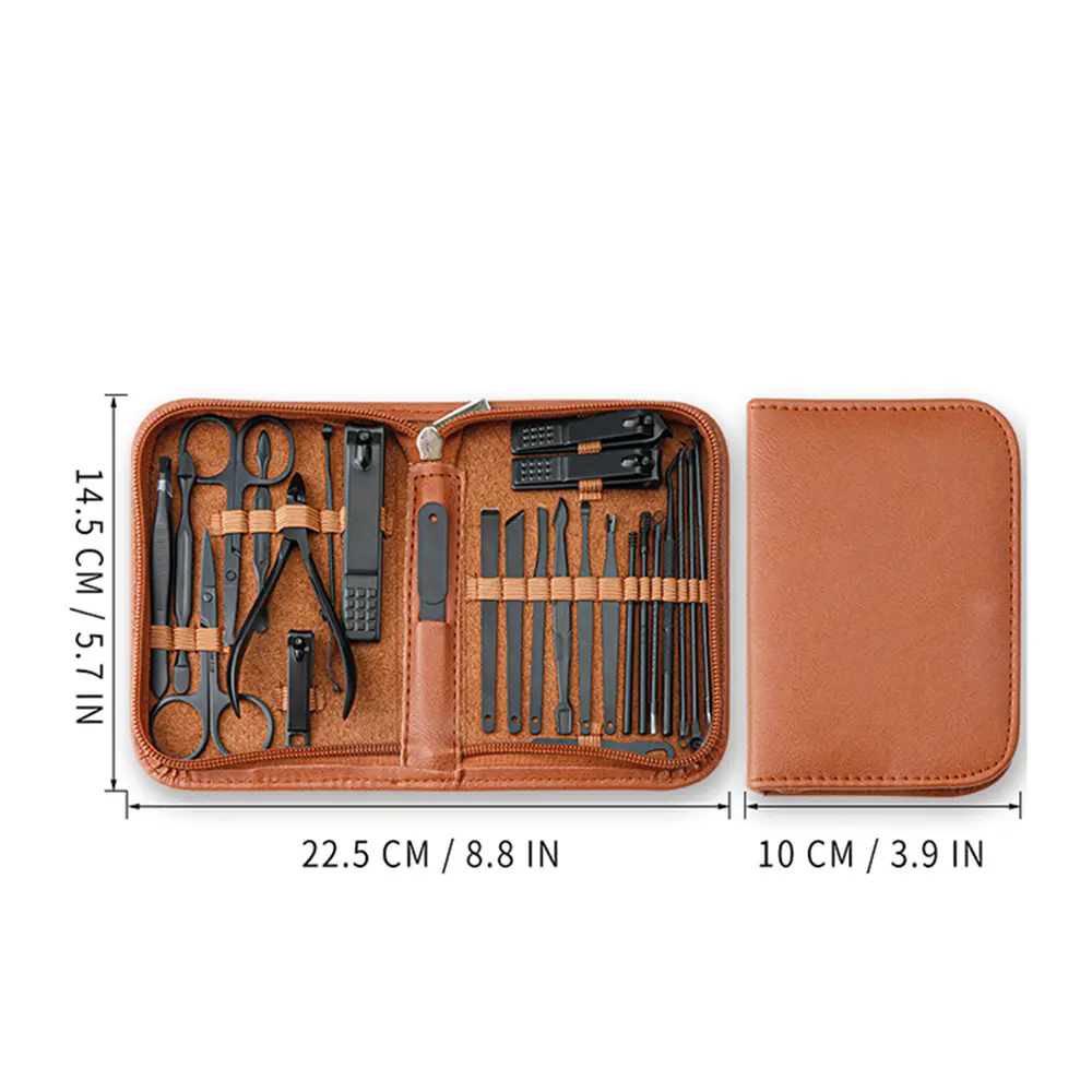 Manicure Set Professional Nail Clipper Kit-26 Pieces Stainless Steel Manicure Kit,nail Care Tools with Luxurious Travel Case
