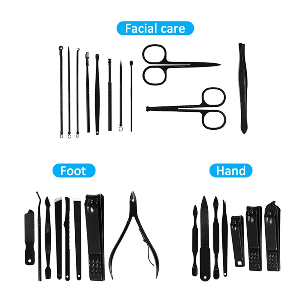 Manicure Set Professional Nail Clipper Kit-26 Pieces Stainless Steel Manicure Kit,nail Care Tools with Luxurious Travel Case