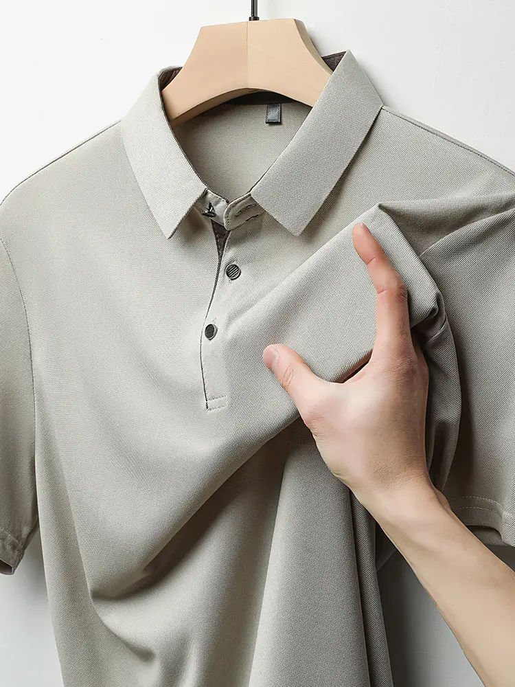 Short Sleeved T-shirt Men's Lapel 2024 New Summer Half Sleeved Casual Versatile Top Polo Shirt Men