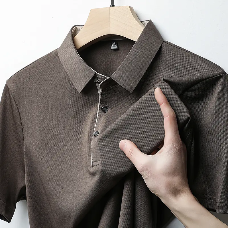 Short Sleeved T-shirt Men's Lapel 2024 New Summer Half Sleeved Casual Versatile Top Polo Shirt Men