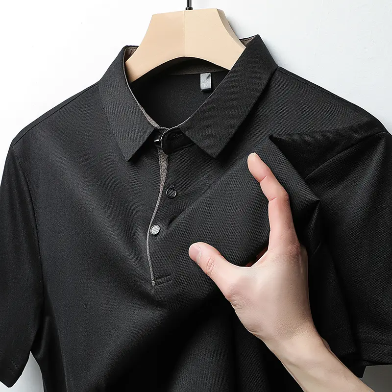 Short Sleeved T-shirt Men's Lapel 2024 New Summer Half Sleeved Casual Versatile Top Polo Shirt Men