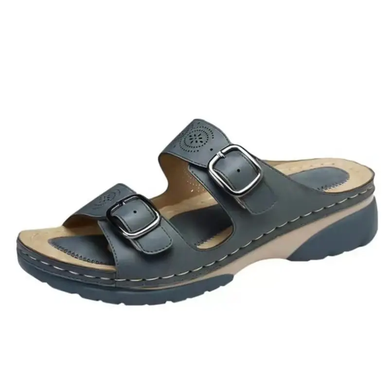 Wedges Sandals Shoes for Women Fashion Belt Buckle Platform Outdoor Walking Slippers Non-slip Open Toe Ladies Shoes 2023