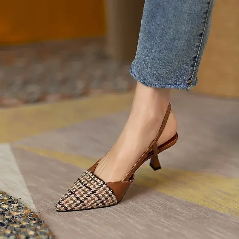 High Heels Summer  Arrival Fashion Buckle Pointed Heel Sandals Women Comfort Simplicity Stilettos Sandalias De Mujer 2025