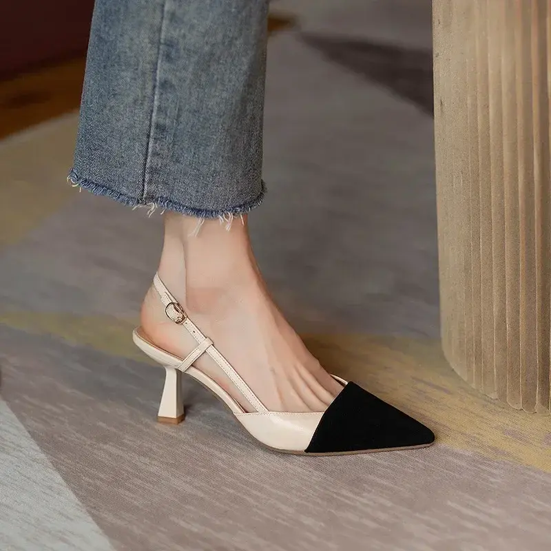 High Heels Summer  Arrival Fashion Buckle Pointed Heel Sandals Women Comfort Simplicity Stilettos Sandalias De Mujer 2025