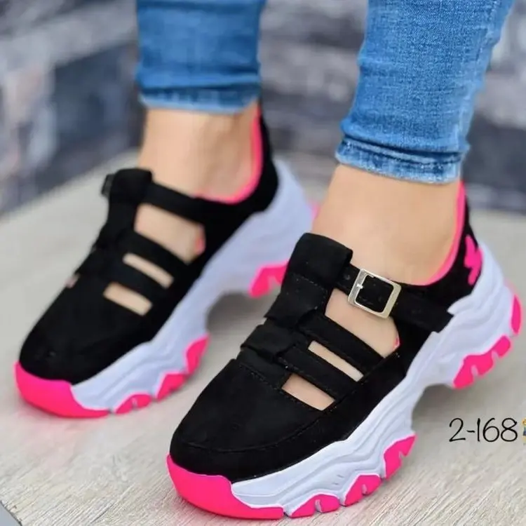 New Thick-soled Women's Sports Shoes Fashion Casual Comfortable Slip-on Flat Shoes Women's Heightening Vulcanized Shoes