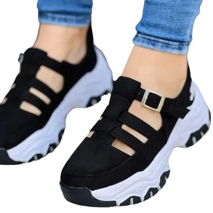 New Thick-soled Women's Sports Shoes Fashion Casual Comfortable Slip-on Flat Shoes Women's Heightening Vulcanized Shoes