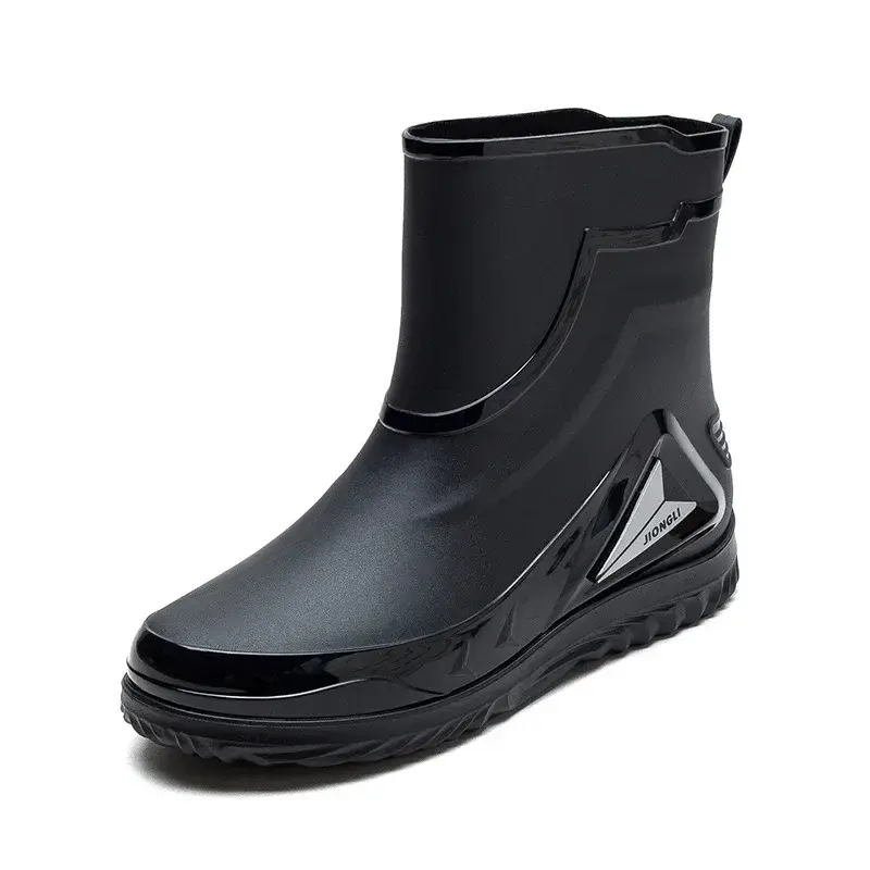 Men's waterproof anti-slip rain boots outdoor fishing boots new rain boots men's rubber shoes with velvet to keep warm in winter
