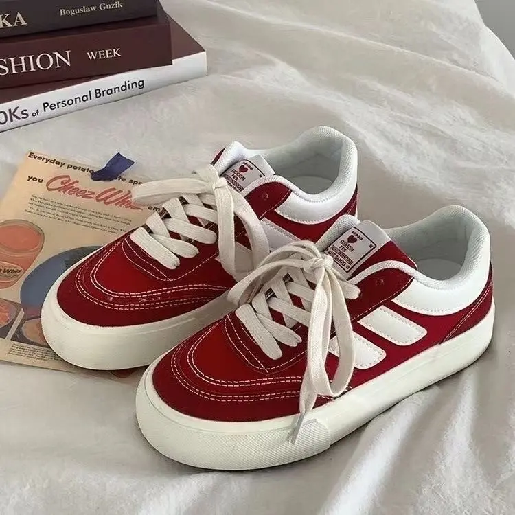 Thick-soled canvas shoes for women  spring and autumn new niche original retro all-match sneakers Hong Kong style