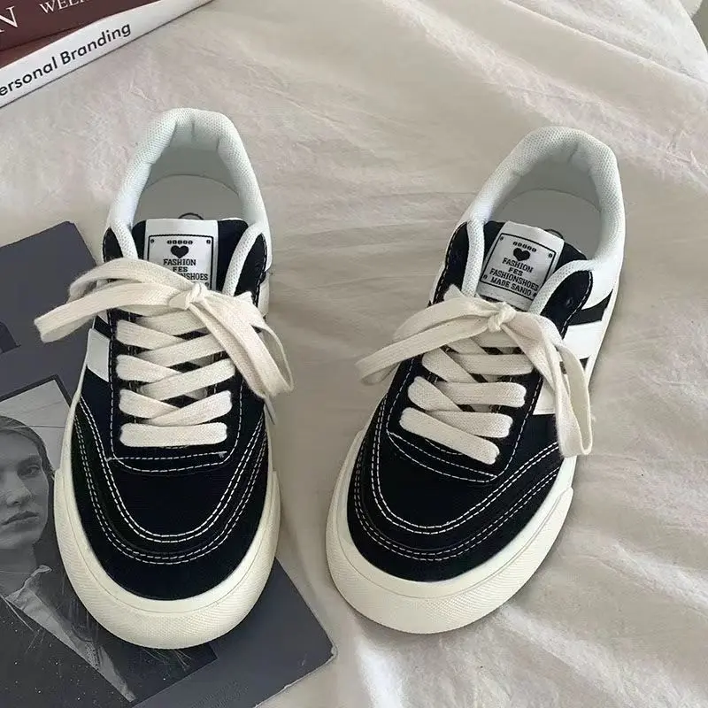 Thick-soled canvas shoes for women  spring and autumn new niche original retro all-match sneakers Hong Kong style