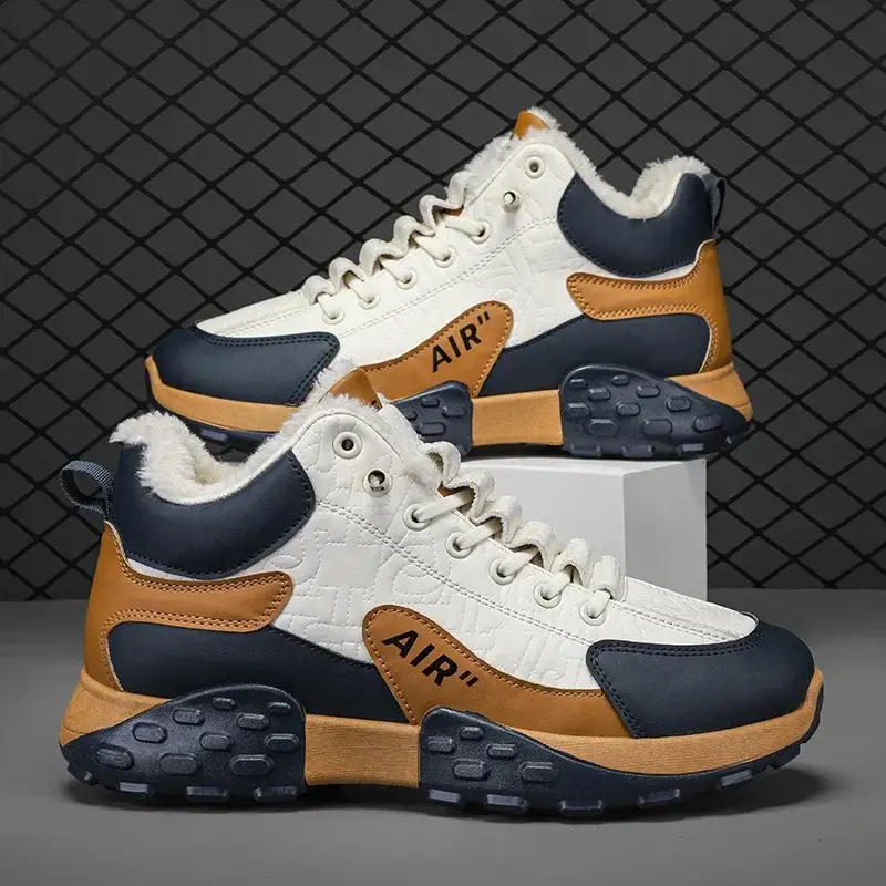 Men Platform Warm Cotton Shoes Male Thick Sneakers Winter Vulcanized Shoes Men Fashion Casual Running Shoe High Top Snow Boots