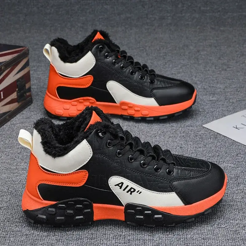 Men Platform Warm Cotton Shoes Male Thick Sneakers Winter Vulcanized Shoes Men Fashion Casual Running Shoe High Top Snow Boots