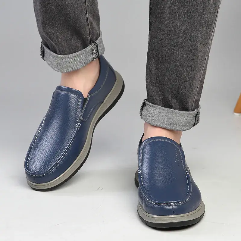 Handmade Genuine Leather Casual Shoes Winter sneaker Men's Loafers Youth Driving Shoes man Formal Shoes Elderly Footwear2025
