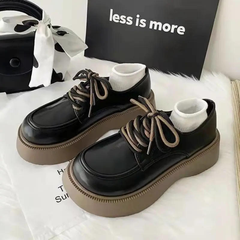 2023 Shoes for Women Fashion Retro Daily Casual Mary Jane Shoes Comfortable Soft Bottom Shoes Lace Up Flats Zapatillas Mujer