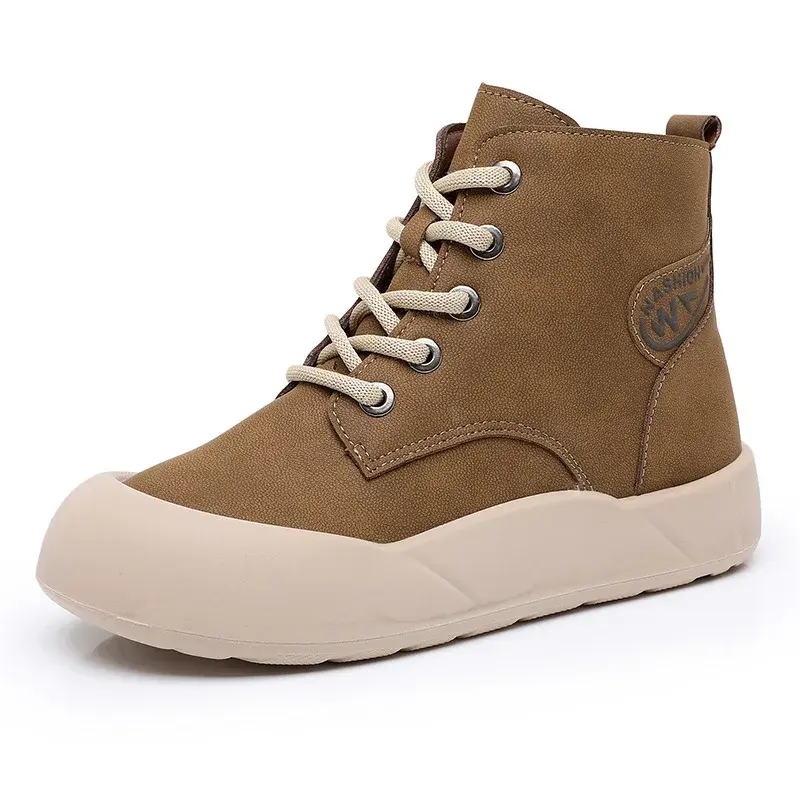 Women Shoes Snow Boots Korean Plush Comfor Outdoor Anti Slip Cotton Shoes Winter Lace Up Platform Fashion Short Ankle Boots