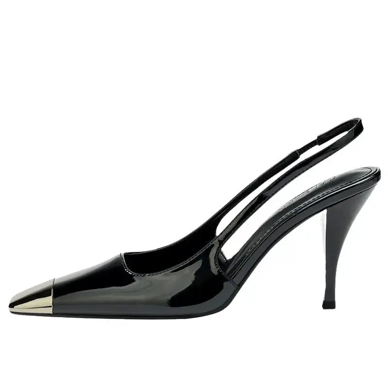 Elegant Woman Sandals High Heeled Sexy Closed Toe Footwear  Summer Slingback Pointed Fashion Dress Ladies Shoes