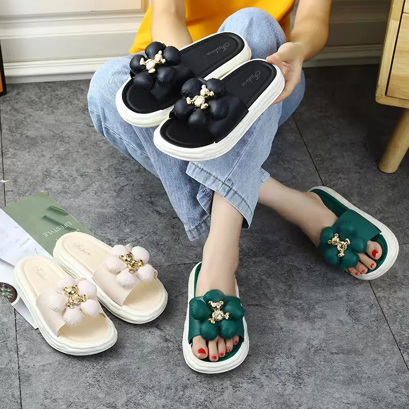 slippers for Women Designer Luxury Elegant Medium slippers Women's Shoes Comfort Summer Elegant Woman Heels Party Fashion Shoes