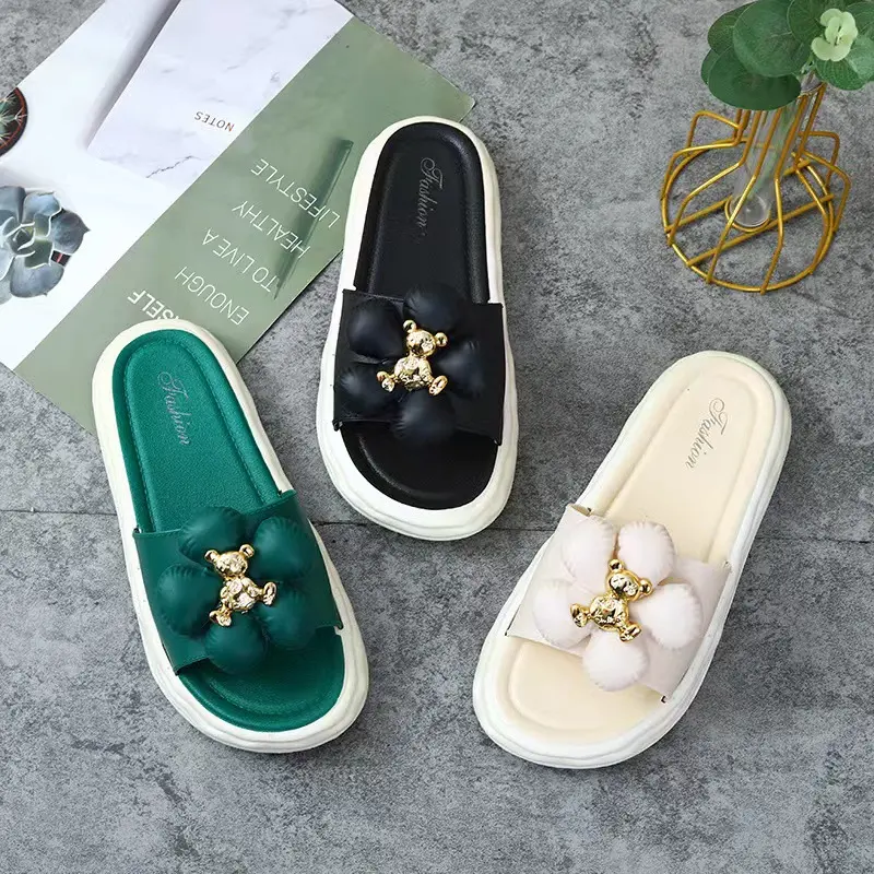 slippers for Women Designer Luxury Elegant Medium slippers Women's Shoes Comfort Summer Elegant Woman Heels Party Fashion Shoes