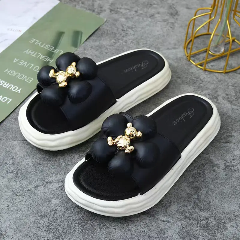 slippers for Women Designer Luxury Elegant Medium slippers Women's Shoes Comfort Summer Elegant Woman Heels Party Fashion Shoes