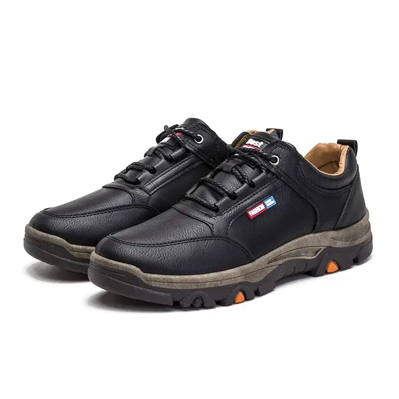 Hiking Sneakers Shoes for Men Breathable Outdoor Trekking Sport Men's Shoe Climbing Walking pu Leather sneakers plush warm2024