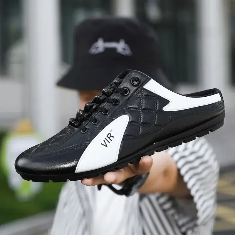 Men's Fashion Soft-soled Half Slippers Men Trendy Casual Shoes Soft Sole Non-slip Shoes New Outdoor Walking Shoes Zapatos Hombre