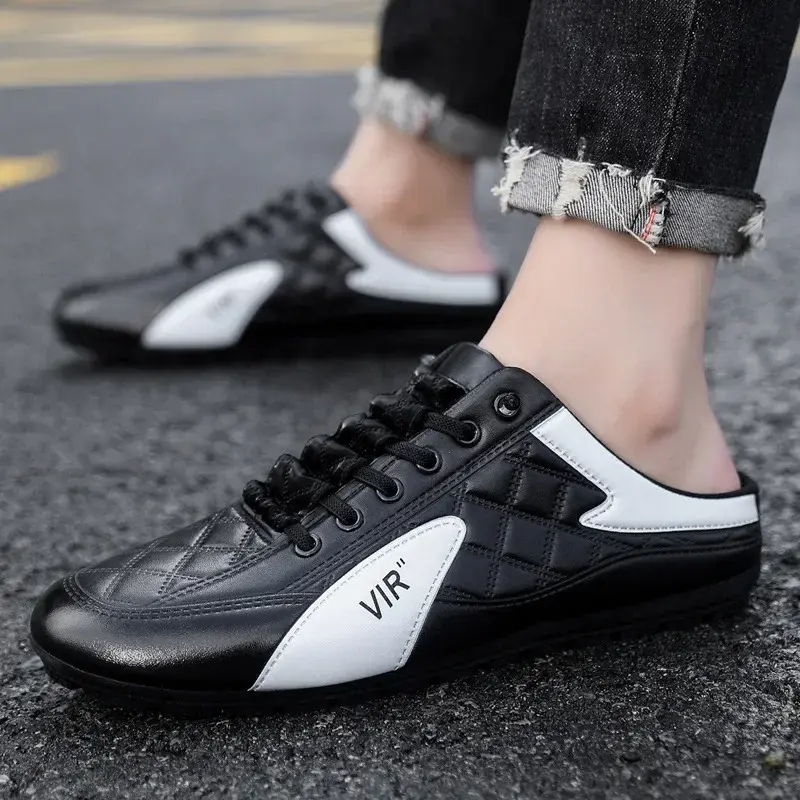 Men's Fashion Soft-soled Half Slippers Men Trendy Casual Shoes Soft Sole Non-slip Shoes New Outdoor Walking Shoes Zapatos Hombre