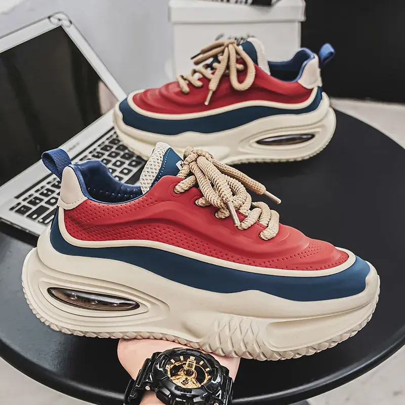 Men's Casual Sports Shoes, Fashionable Thick Soled Skateboarding Shoes, Trendy and Comfortable Men's Shoes Suitable for Outdoor