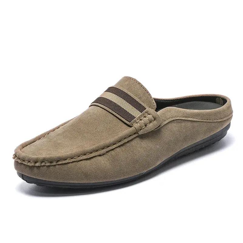 Lefu Shoes Men's Lightweight Bean Shoes Summer One Step Push lazy Breathable Casual Half Support Slippers for men2025