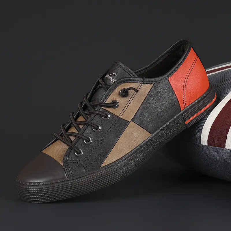 Men Leather Loafers Autumn Breathable Men Casual Shoes Luxury Designer Lace Up Male Driving Shoes Comfortable Sneakers