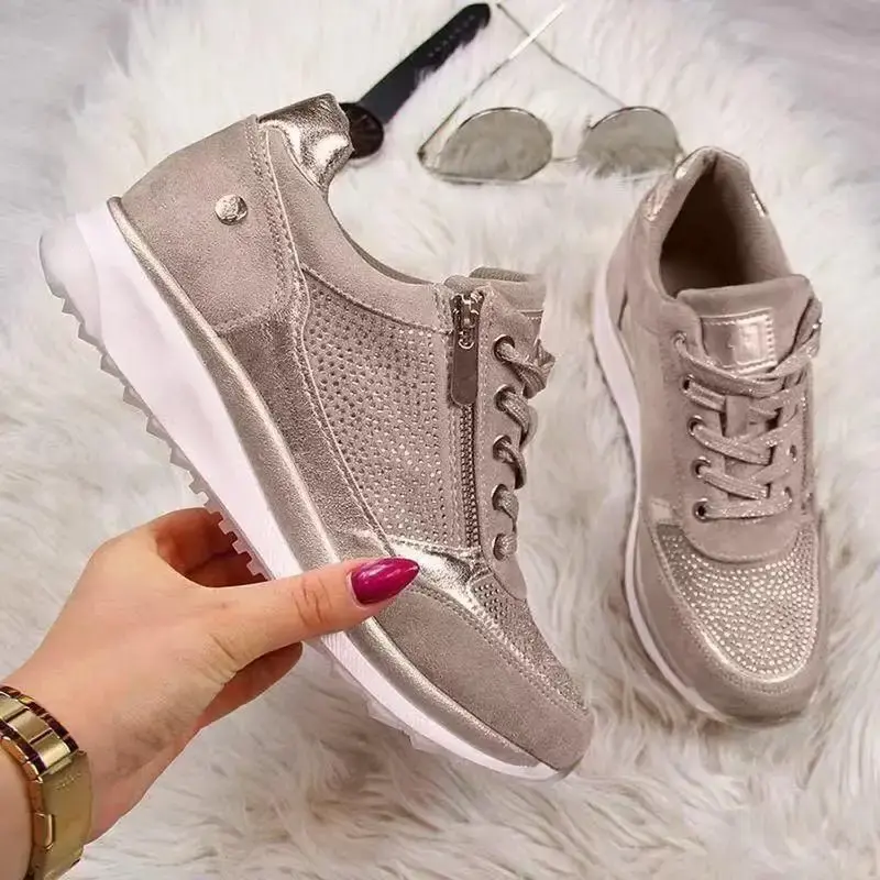 Women's Wedge Sneakers Lightweight Womens Vulcanized Shoes Breathable Shoes Female Shoes Wear-resistant Zapatillas De Mujer2024