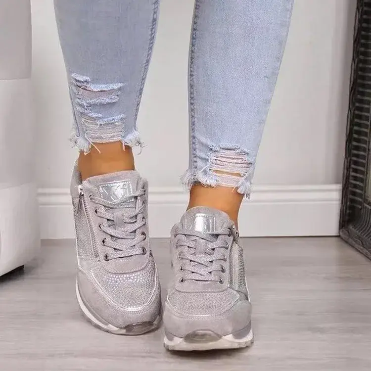 Women's Wedge Sneakers Lightweight Womens Vulcanized Shoes Breathable Shoes Female Shoes Wear-resistant Zapatillas De Mujer2024
