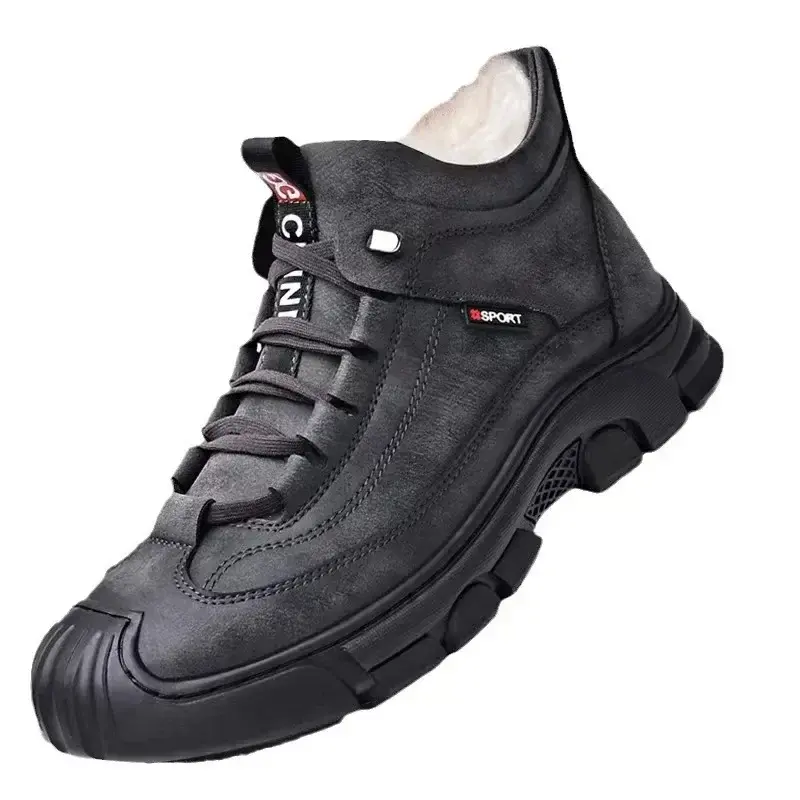 Men's Snow Boots Thick Soles 2024 Autumn New Men's Cotton Shoes Plush Warm Fashion Trend Anti Slip Men's Casual Cotton Shoes