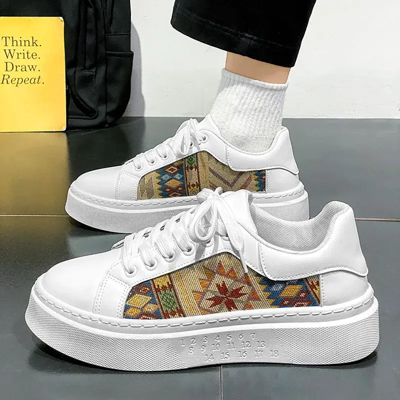 Men Sneakers 2024 Fashion Autumn New Breathable Comfort Casual Shoes Thick Soled Lace Up Anti Slip Wear-resisting Running Shoes