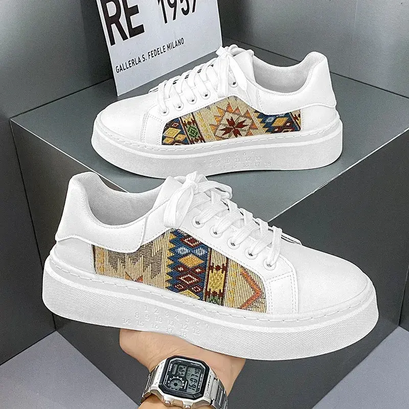 Men Sneakers 2024 Fashion Autumn New Breathable Comfort Casual Shoes Thick Soled Lace Up Anti Slip Wear-resisting Running Shoes