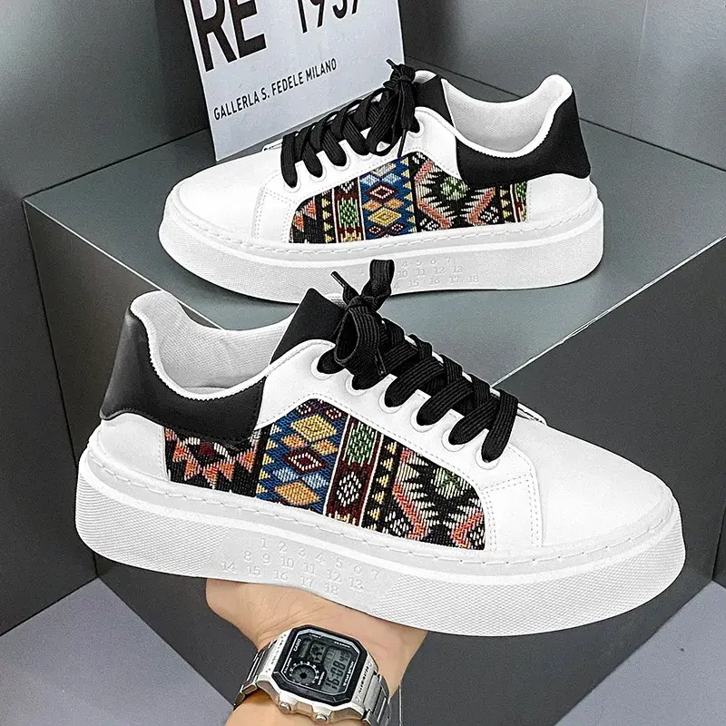 Men Sneakers 2024 Fashion Autumn New Breathable Comfort Casual Shoes Thick Soled Lace Up Anti Slip Wear-resisting Running Shoes