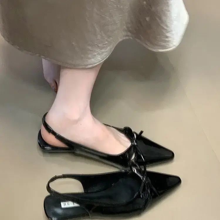 Summer Fashion Butterfly-knot Women Sandals Shallow Slip On Slingbacks Ladies Casual Dress Street Style Flats Shoes